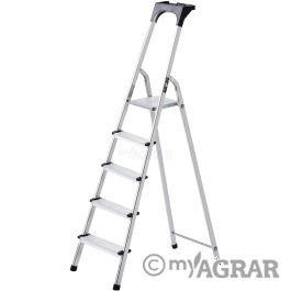 HOSTROM Trittleiter 6 Stufen Aluminium - Extra Breite Stufen 12cm Mit Werkzeugablage