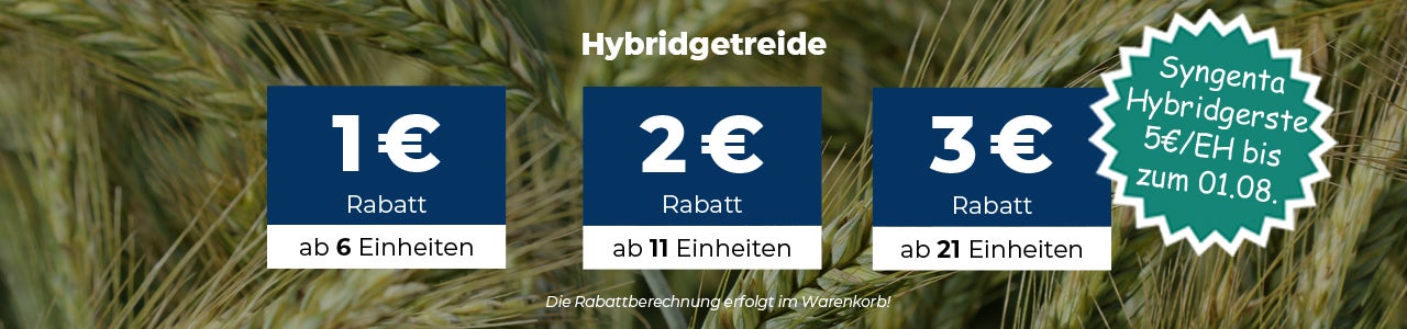 Hybridgetreide! Frühbezug auf Syngenta Hybridgerste: 5€ pro Einheit bis zum 09.08.