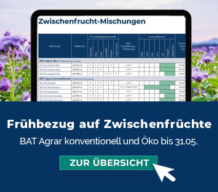 Frühbezug auf Zwischenfrüchte von Saaten-Union, DSV, KWS, BAT Agrar