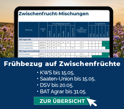 Jetzt Fr&uuml;hbezug auf Zwischenfr&uuml;chte sichern!